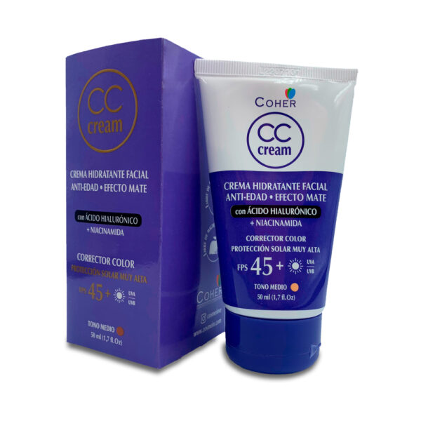 CC Cream Hidratante Facial FPS+45 - Tono Medio 50 ml